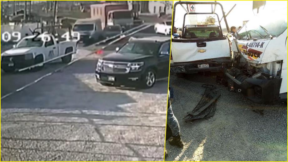 Captan momento en que impacta transporte público contra camioneta en la Pachuca-Sahagún