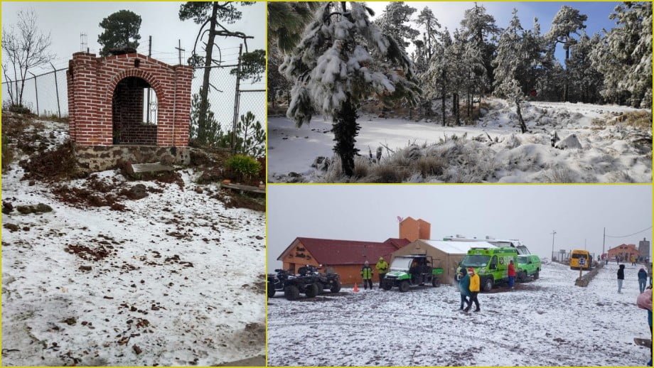 Clima ártico provoca nevadas en el centro del país