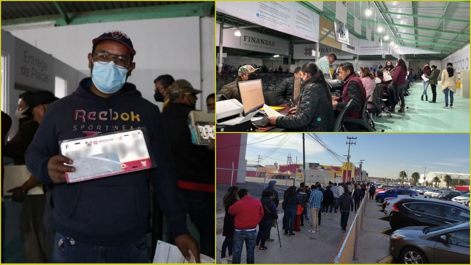 Entregaron cerca de 5 mil láminas en el primer día de reemplacamiento en Hidalgo