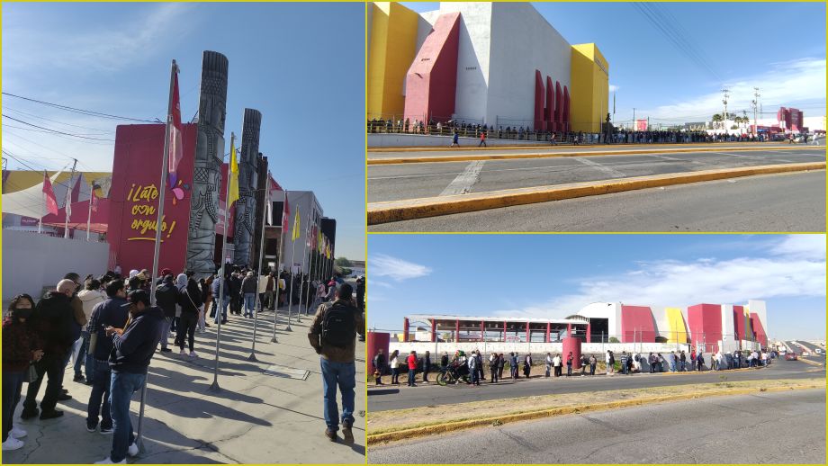 Largas filas en Pachuca en el primer día de reemplacamiento en Hidalgo