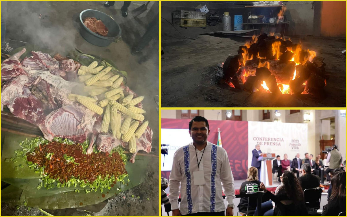 Llevaron barbacoa de Actopan a la 'mañanera' de AMLO en Palacio Nacional