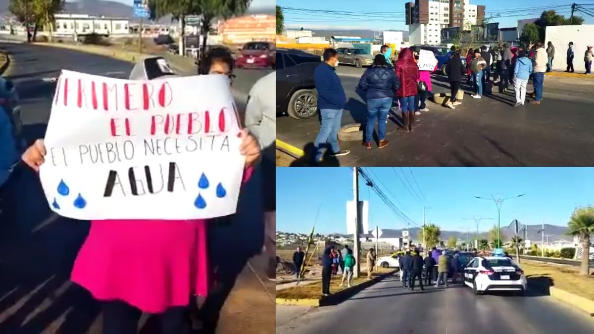 Cierran vecinos bulevar de Pachuca en protesta por falta de agua