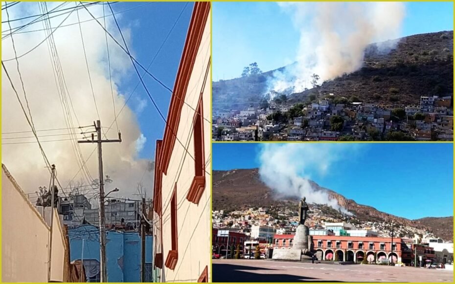 Arde cerro en Pachuca, fuerte incendio forestal amenaza a barrios altos
