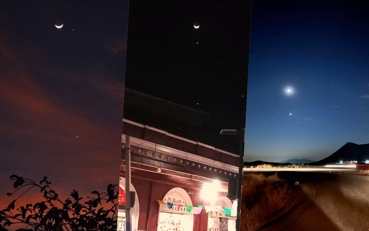 Conjunción Luna-Venus-Júpiter se ha visto espectacular en Pachuca y alrededores | FOTOS
