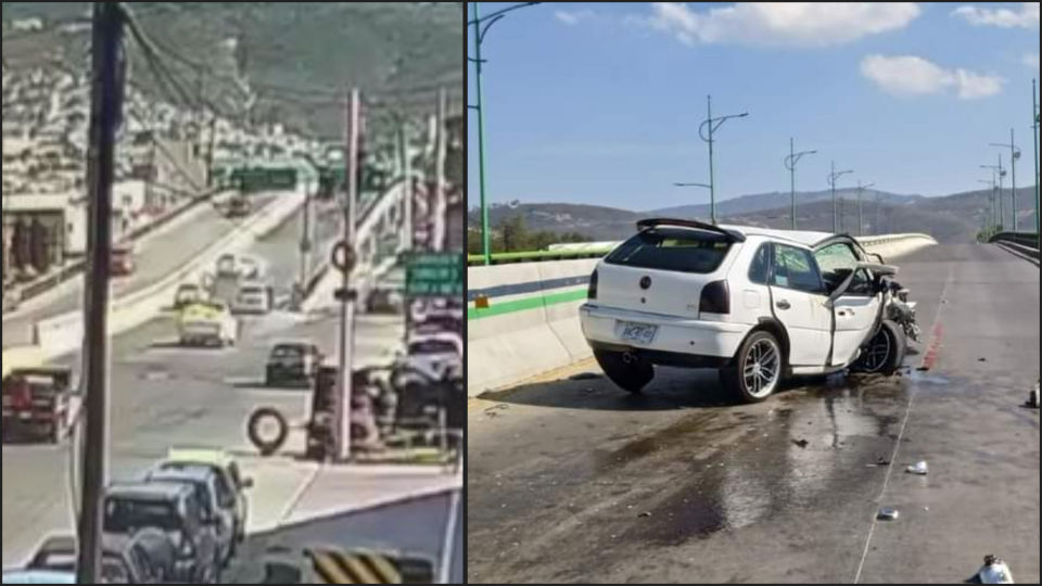 #Video 😮 Así fue el choque de un Pointer que acabó destrozado en la Supervía Colosio