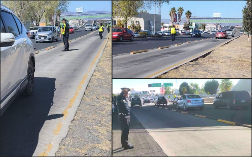 #Tránsito 🚧 Implementan dispositivo vial para solucionar caos en bulevar Felipe Ángeles
