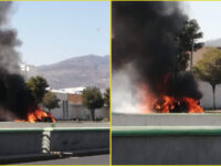 Arde 'vocho' en viaducto Río de las Avenidas