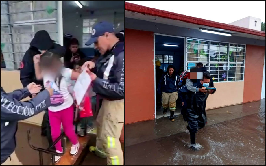 Protección Civil evacuó a 48 niños de una escuela tras la tormenta en Pachuca