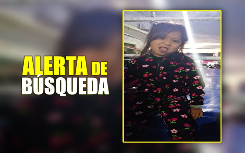 #AlertaDeBúsqueda ⚠ Desaparece pequeña de 4 años de edad en Pachuca