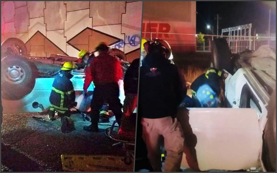 #Volcadura 😨 Camioneta 'voló' desde el puente Las Torres, en el sur de Pachuca