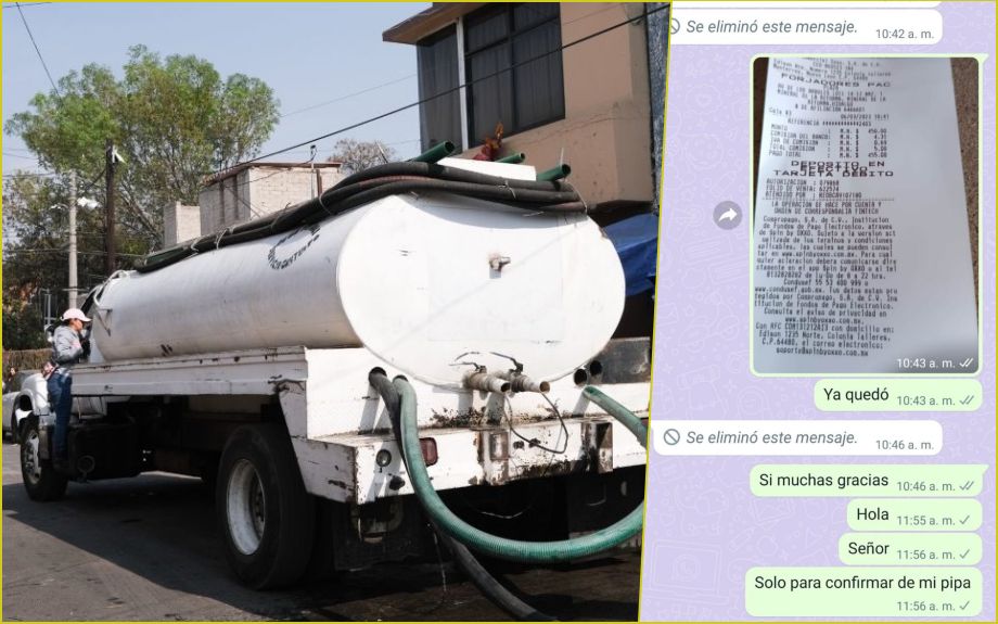 Estafan con supuestas pipas de agua en la zona metropolitana de Pachuca