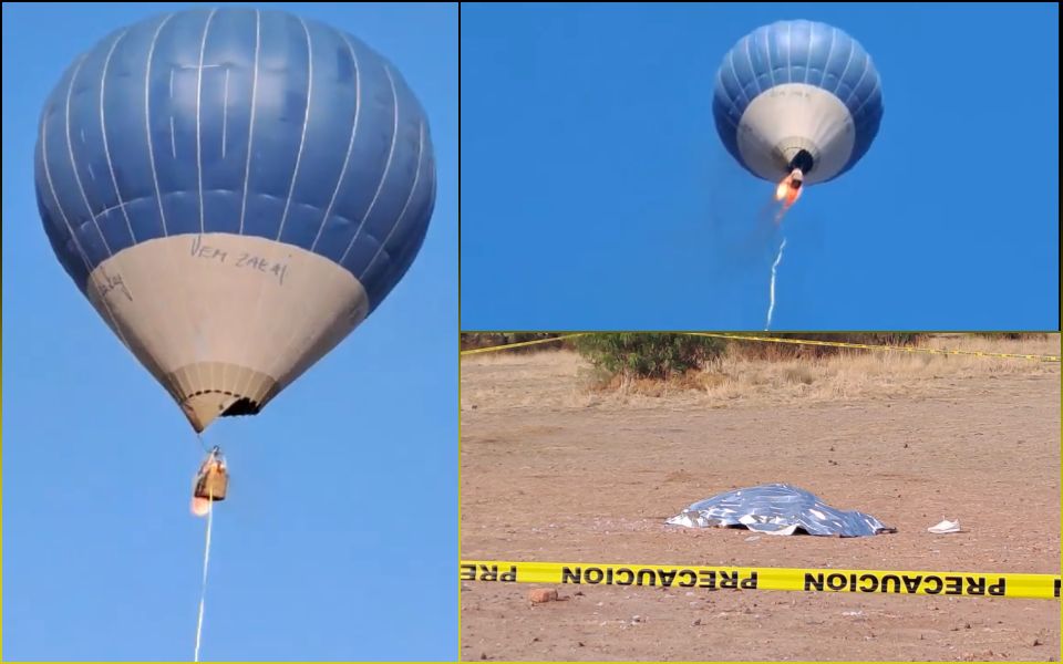 #Tragedia 😰 Globo aerostático se incendia en pleno vuelo en Teotihuacán; hay muertos y heridos (Video)