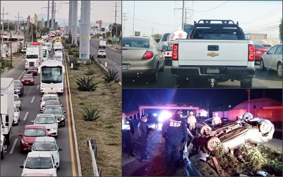 Baches, accidentes y bloqueos: el caos de todos los días en la Pachuca-Sahagún