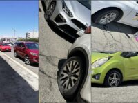 Se ponchan llantas gratis en Río de las Avenidas... ¡18 vehículos afectados por coladera!