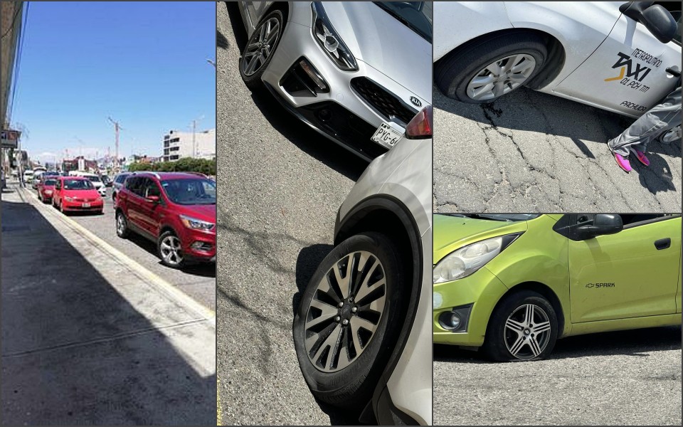Se ponchan llantas gratis en Río de las Avenidas... ¡18 vehículos afectados por coladera!