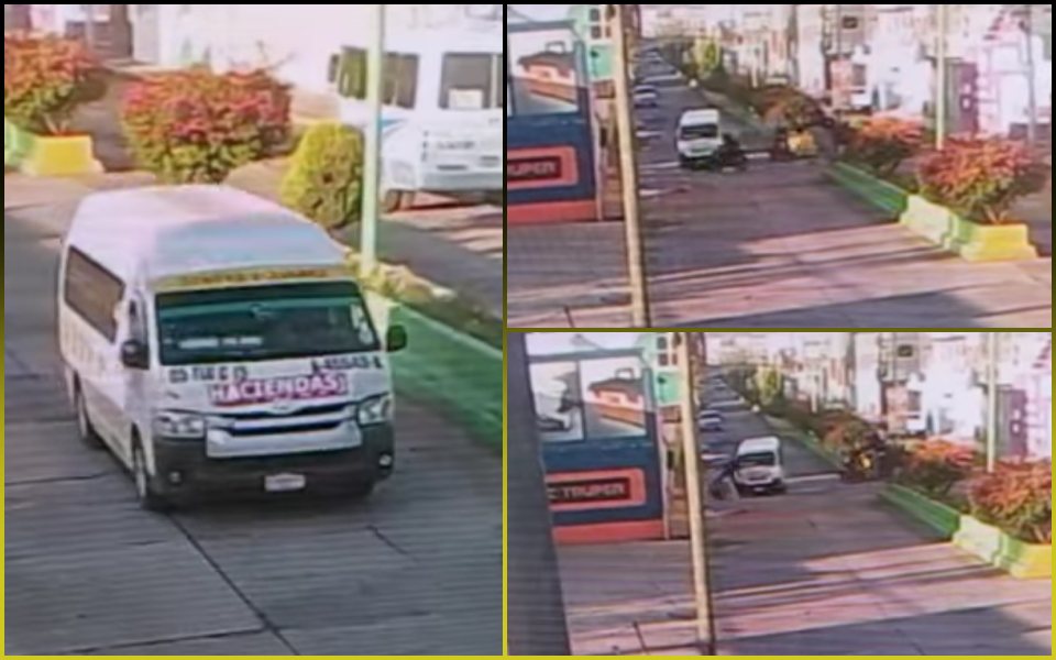 Captan a urvan dándose a la fuga tras atropellar a motociclista en Tulancingo | VIDEO
