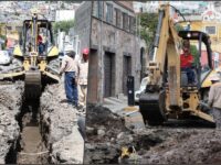 Intervienen céntrica calle de Pachuca para cambiar tubería