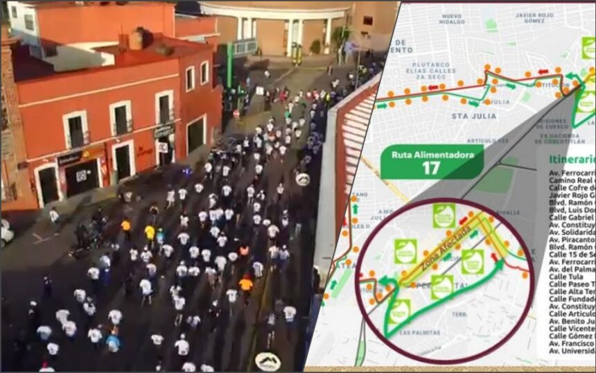 Habrá cierre de calles y recortes operativos del Tuzobús por carrera atlética este domingo en Pachuca