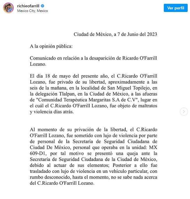 Tras ser reportado como desaparecido, ubican en Hidalgo al comediante Ricardo O'Farrill