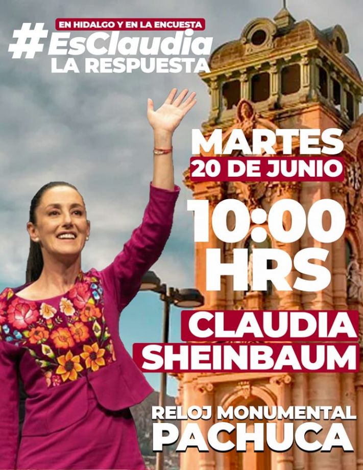 Claudia Sheinbaum visitará Pachuca en el inicio de su gira por todo el país