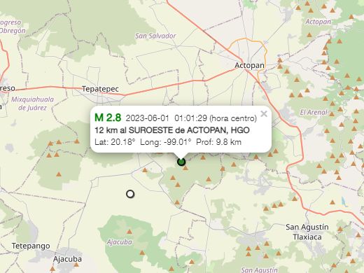 Se registran tres sismos con epicentro en Hidalgo en este inicio de mes