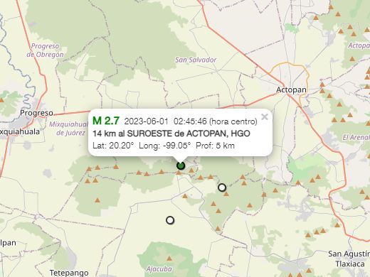 Se registran tres sismos con epicentro en Hidalgo en este inicio de mes