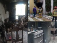 Casa es consumida por el fuego en Pachuca