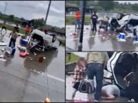 #Video: Vuelca auto en fuerte accidente ocurrido en Arco Norte, tramo Atitalaquia