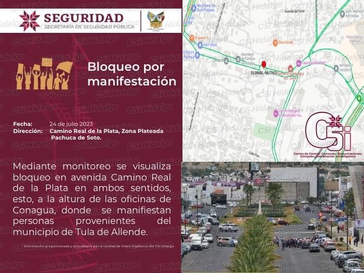 #Bloqueos ⚠️ Manifestantes cierran avenida de Pachuca frente a la Conagua