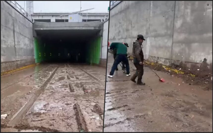 #Video 😧 Así quedó el paso deprimido del Tuzobús luego de la lluvia del viernes