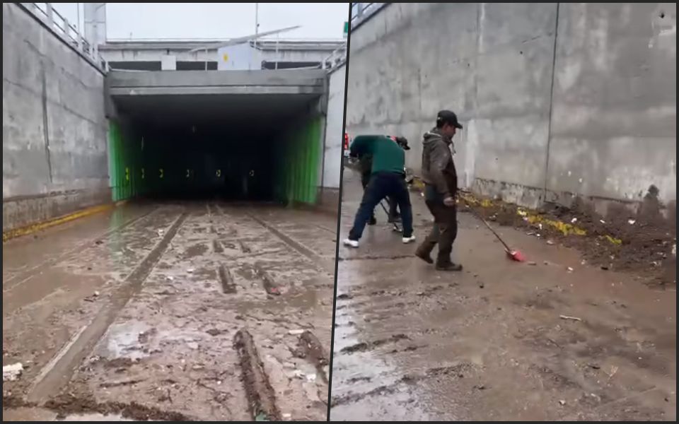 #Video 😧 Así quedó el paso deprimido del Tuzobús luego de la lluvia del viernes
