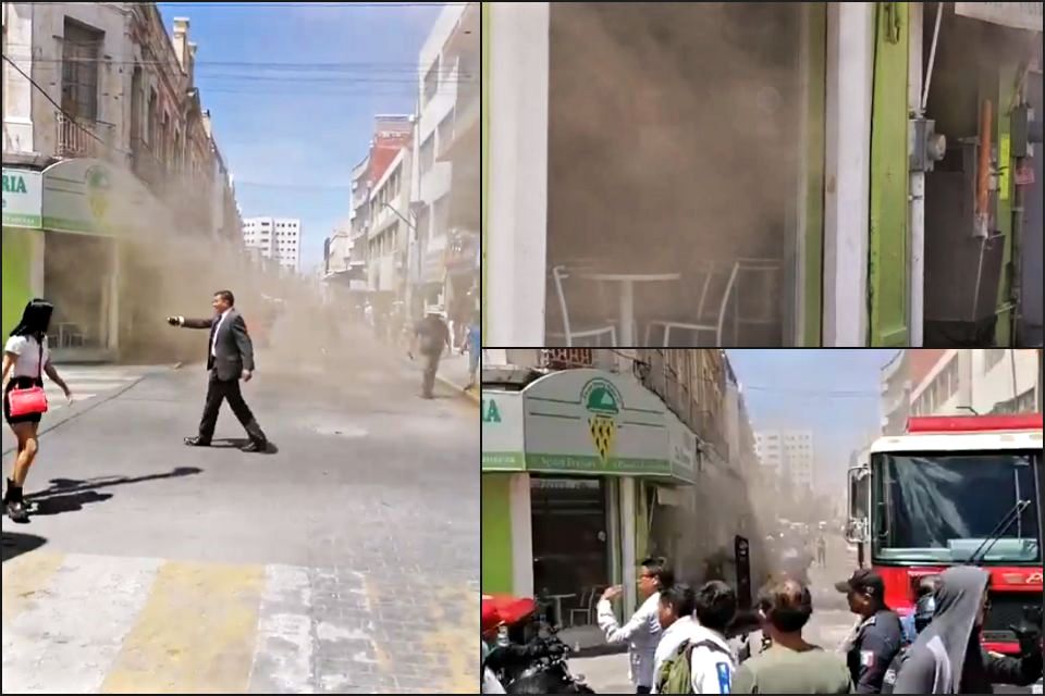 Se incendia paletería La Fuente en el centro de Pachuca