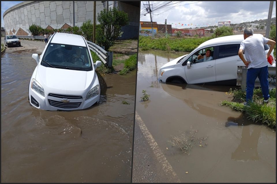 #Cuidado ❗ Megabache en el sur de Pachuca, auténtica trampa para automovilistas