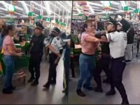 #Video 😮 Se armó la bronca entre guardias y clienta en Aurrerá de Tulipanes