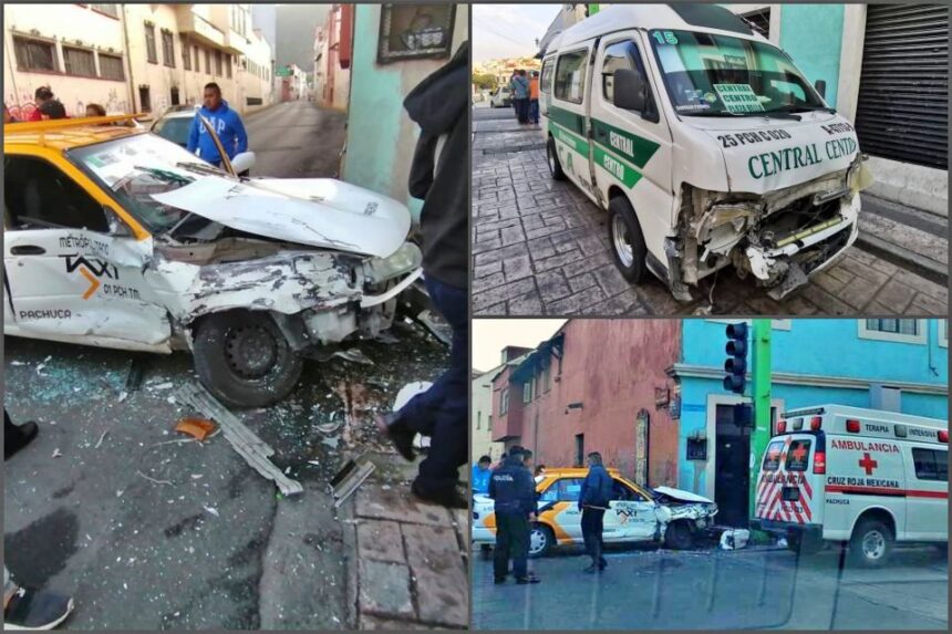 Impactan taxi y urvan de transporte público en el centro de Pachuca