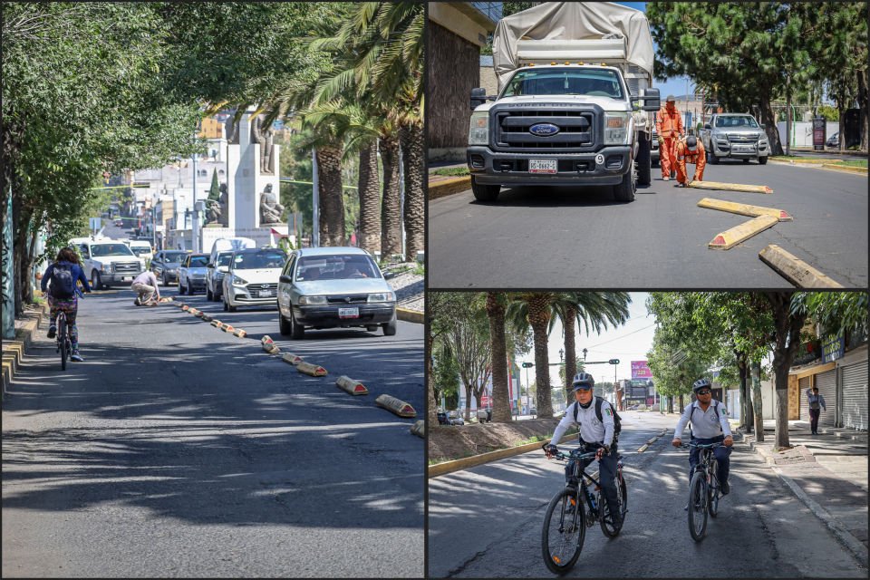 #Movilidad 🚲 Realizan pruebas para conversión de avenidas a nueva ciclovía en Pachuca