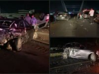 #Accidente 😮 Se registra fuerte carambola en el Felipe Ángeles, cerca del Puente Atirantado
