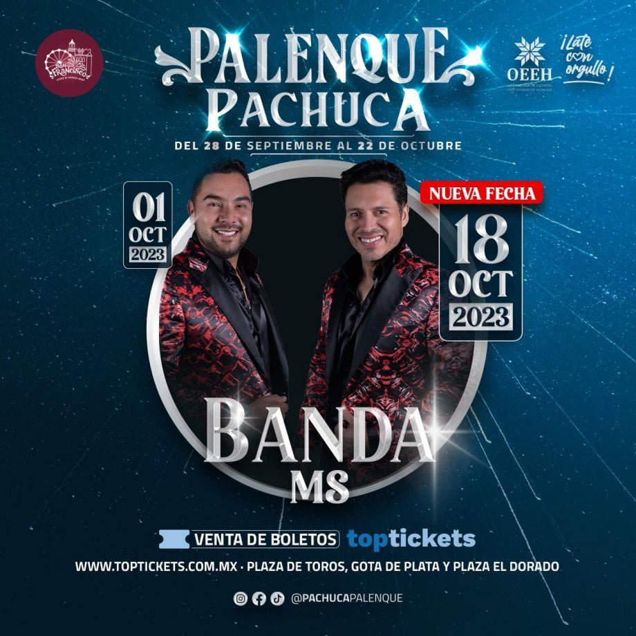 #Palenque2023 🎤 Nueva fecha de la Banda MS en la Feria de Pachuca