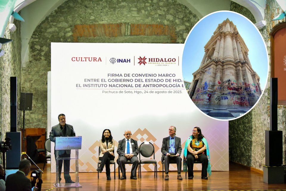 Primer paso para restauración del Reloj de Pachuca: Gobierno de Hidalgo e INAH firman convenio