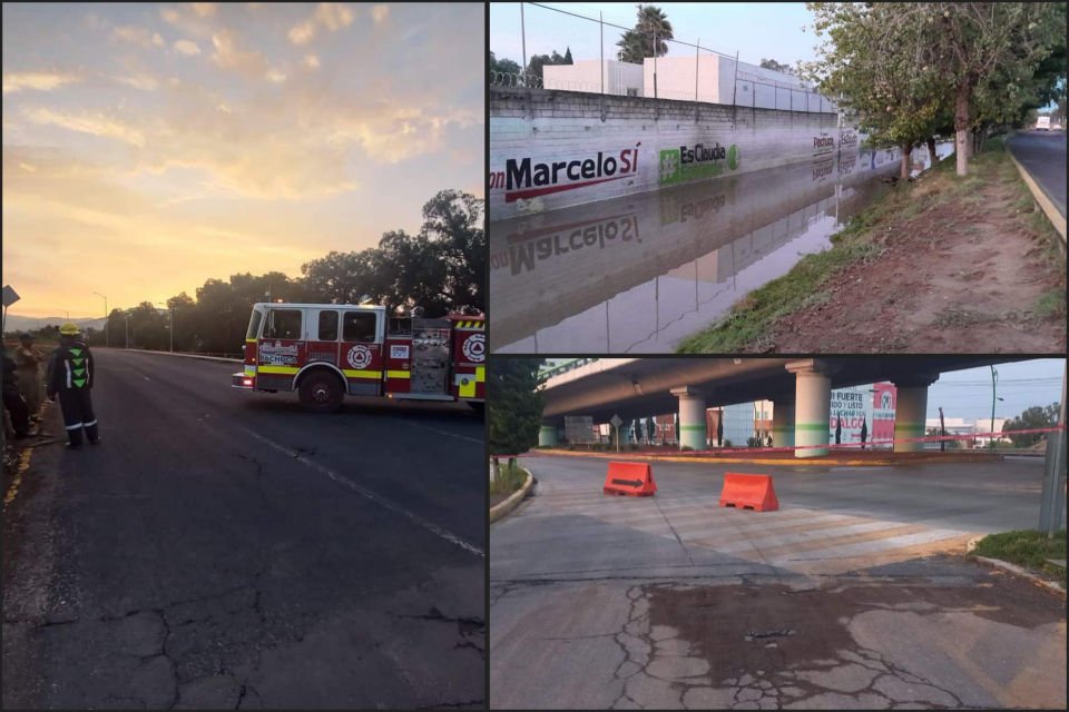 #TómaloEnCuenta ⛔ Sigue cerrado este bulevar de Pachuca por la inundación