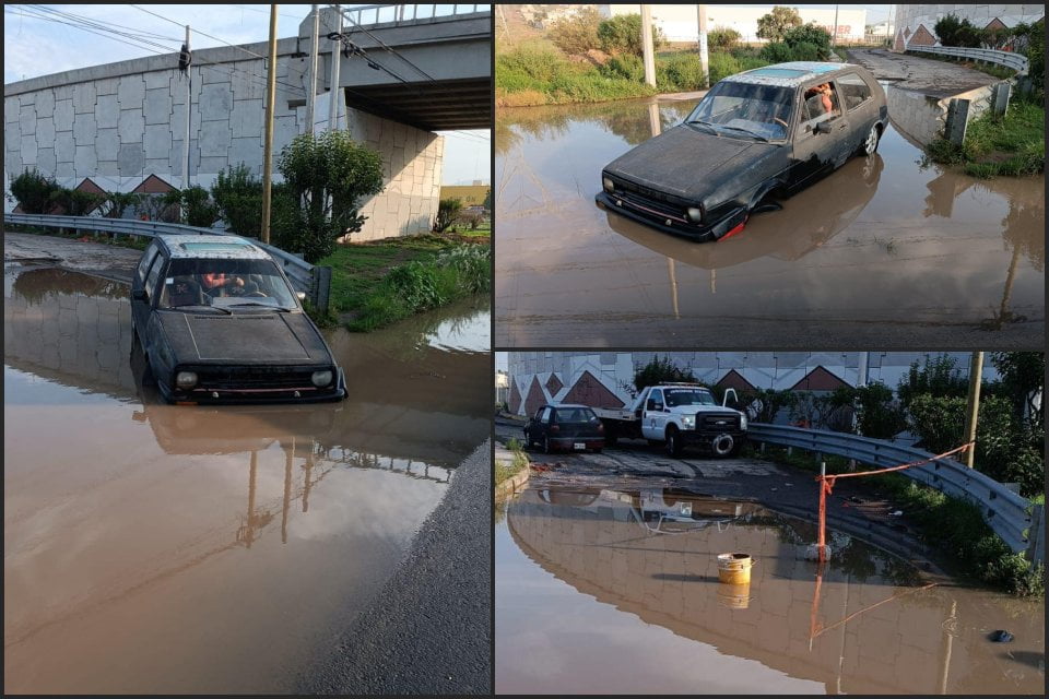#PesadillaVial ⚠️ Siguen cayendo vehículos en el megabache del sur de Pachuca