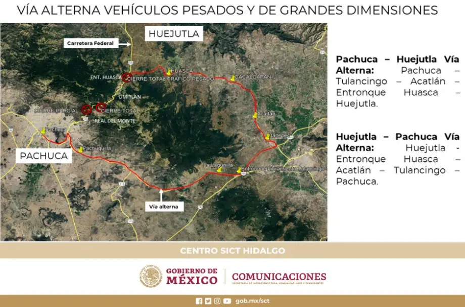 #Ojo 🚧 Hay cierres totales en la carretera Real del Monte - Huasca