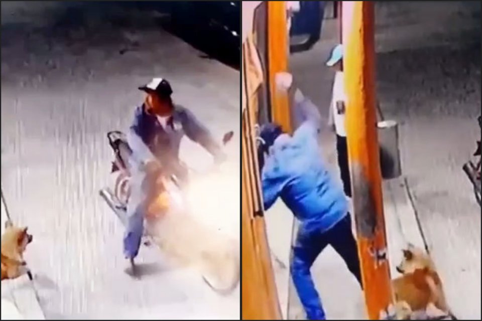 #MaltratoAnimal 🤬 Motociclista ataca a un perrito con un tabique solo porque le ladró; ocurrió en Hidalgo