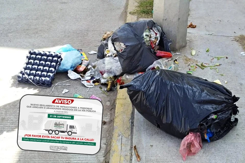 Nuevas infracciones en Pachuca por tirar basura en la calle; multas de hasta 15 mil pesos