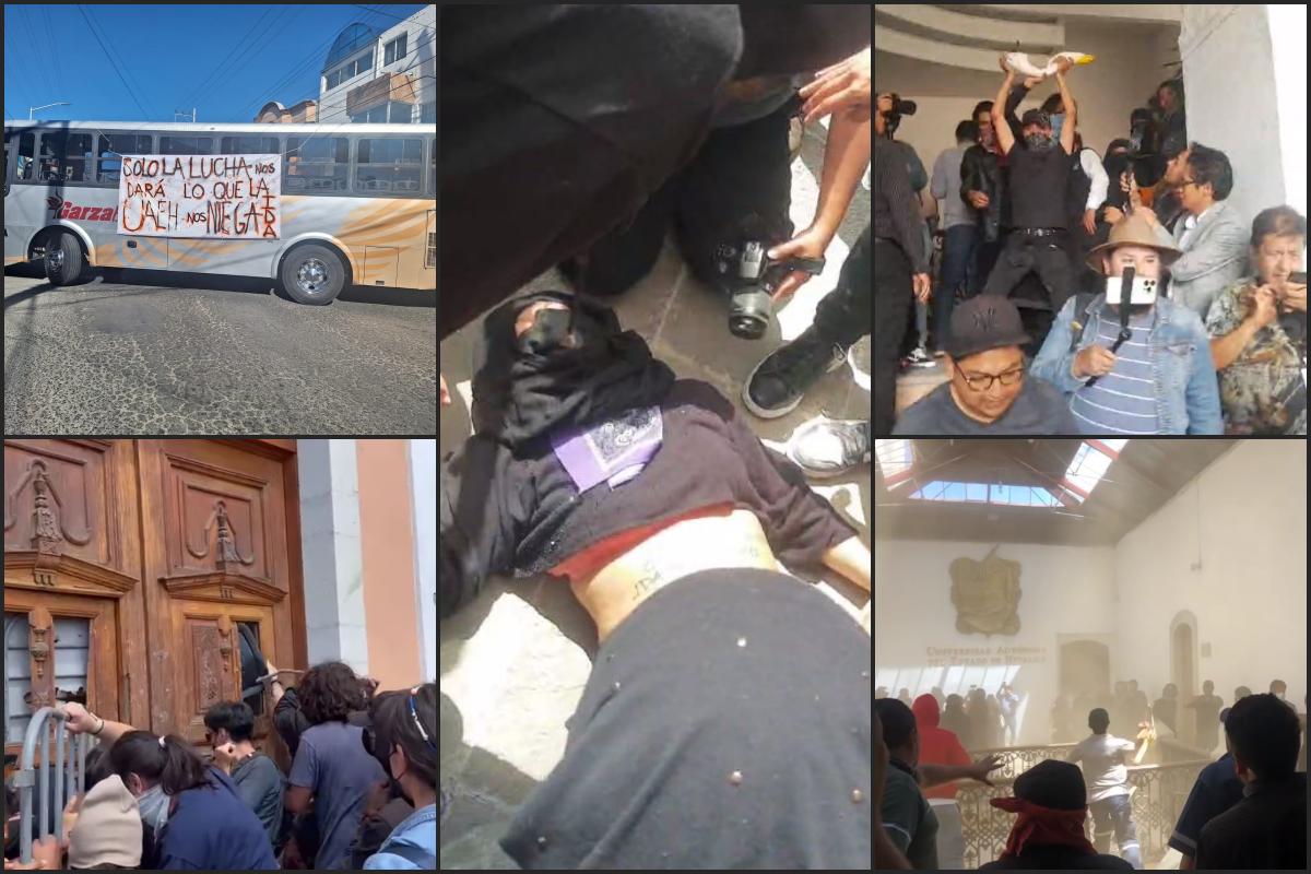 Conflicto UAEH: edificio central de Abasolo se convierte en zona de batalla