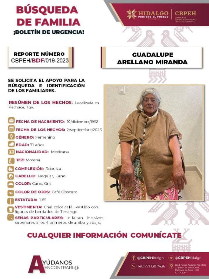 ¡Bravo! Rescata Salud Hidalgo a adulta mayor que se encontraba en condición de calle en el centro de Pachuca