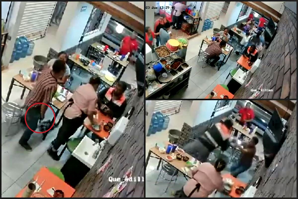 ¡#Terrible! 😨 Agresivo sujeto saca un arma y desata riña en mercado de Pachuca | VIDEO