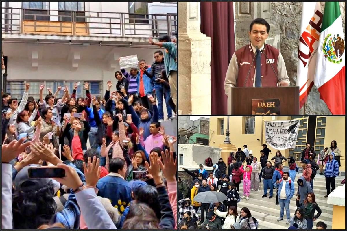 #ConflictoUAEH 🚨 "¡Esteban mentiroso!": estudiantes protestan por polémicas declaraciones del líder del CEUEH