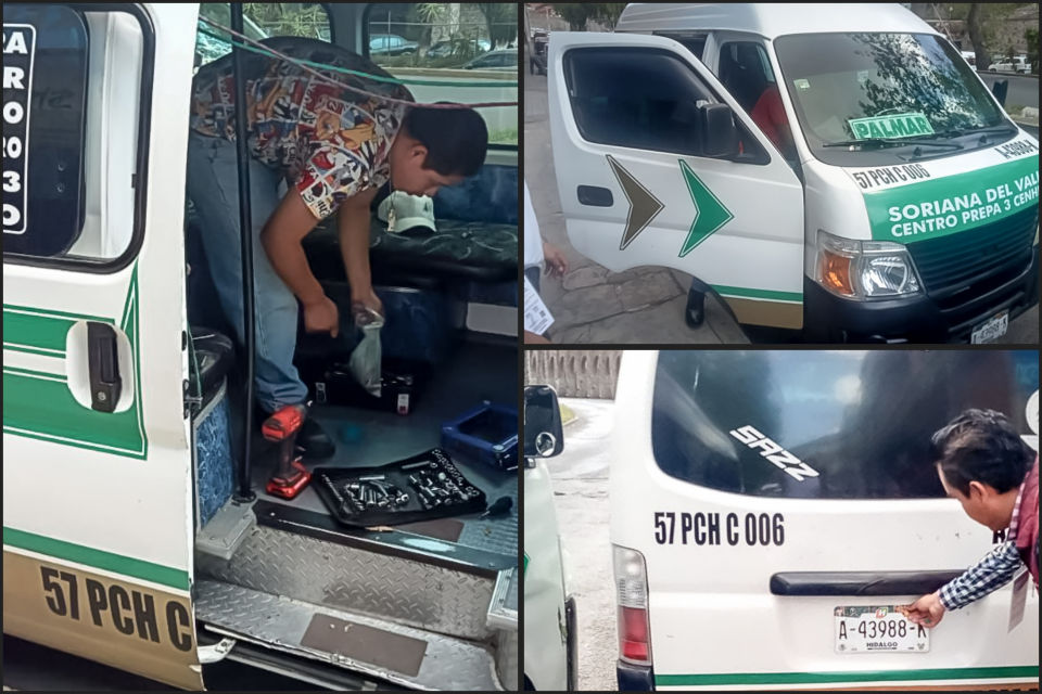 #Peligroso 😮 Se le desprende puerta a una urvan de transporte público en Pachuca; Semot la sanciona