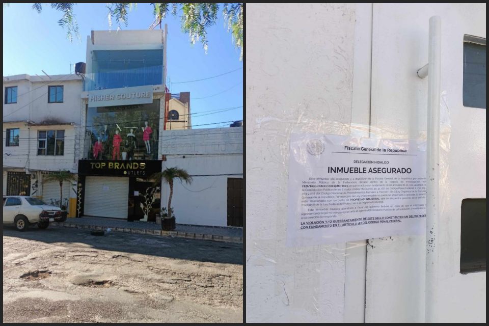 FGR asegura tiendas de ropa en Pachuca en operativo contra piratería